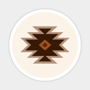 Aztec Single Motif Art Browns Rust Cream Magnet
